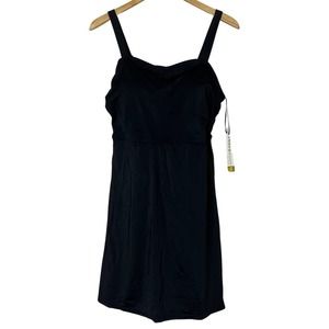 AMBERNOON II by Dr. Erum Ilyas UPF 50 Swim Dress Wrap Skirt Black 12